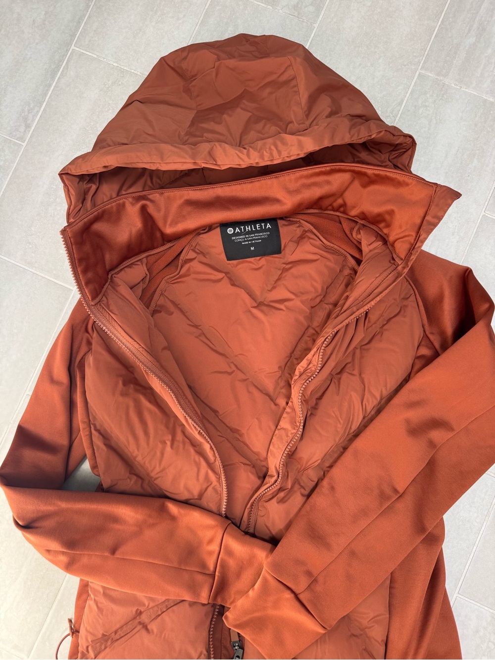 Athleta Rust Quilted Hybrid Zip Jacket - Picture 4 of 5